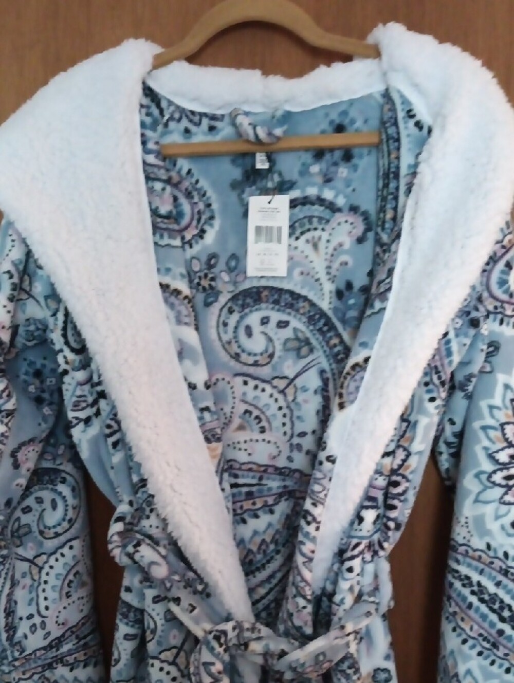 Vera Bradley Blue Paisley Sherpa-Lined Robe Jacket - Picture 2 of 5